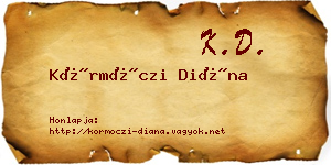 Körmöczi Diána névjegykártya