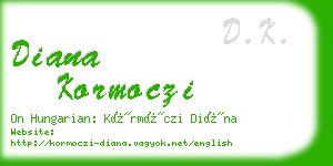 diana kormoczi business card